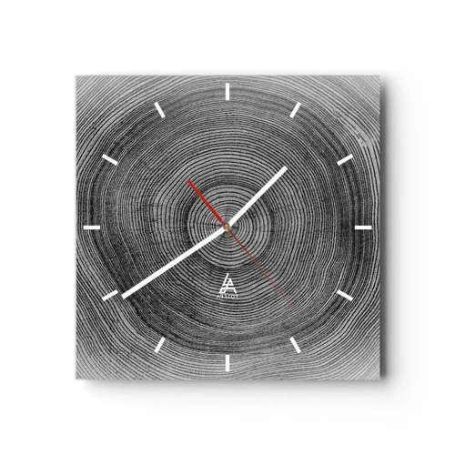 Wall clock - Clock on glass - Sign of the Time - 30x30 cm