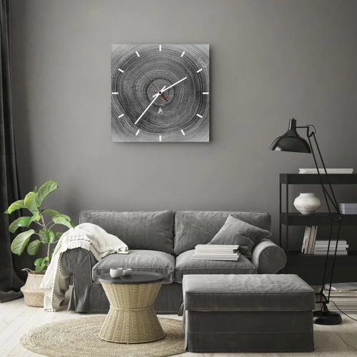 Wall clock - Clock on glass - Sign of the Time - 30x30 cm