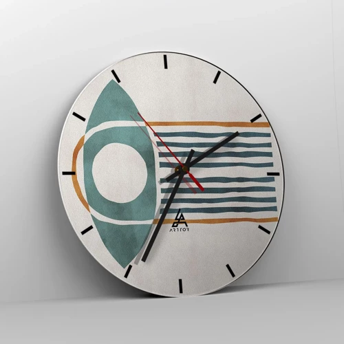 Wall clock - Clock on glass - Signs and Rituals - 30x30 cm