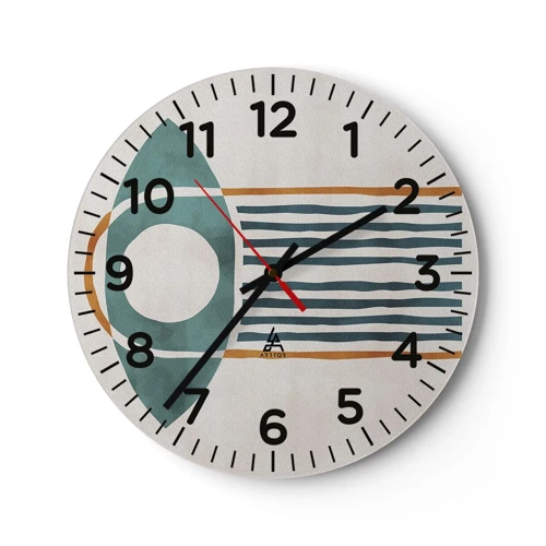 Wall clock - Clock on glass - Signs and Rituals - 30x30 cm