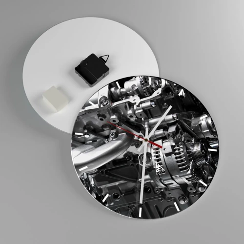 Wall clock - Clock on glass - Silver, Beautiful, Strong - 30x30 cm