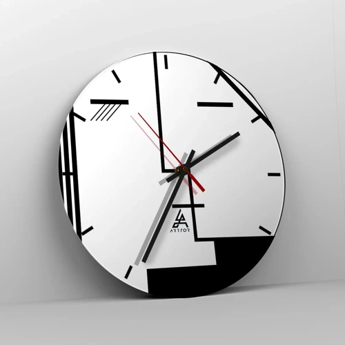 Wall clock - Clock on glass - Simply a Kiss - 30x30 cm