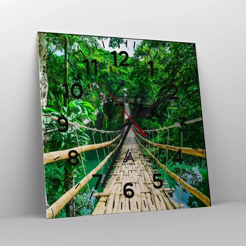 Wall clock - Clock on glass - Small Bridge over the Green - 40x40 cm