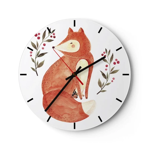 Wall clock - Clock on glass - Small Ginger - 30x30 cm