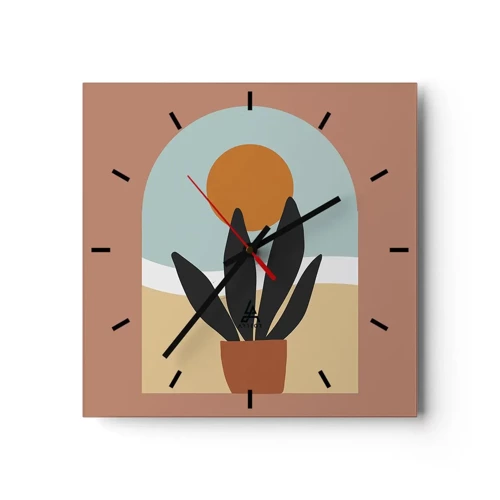 Wall clock - Clock on glass - Small Joys - 30x30 cm