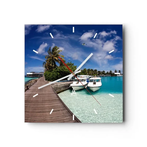 Wall clock - Clock on glass - So Paradise Exists - 30x30 cm