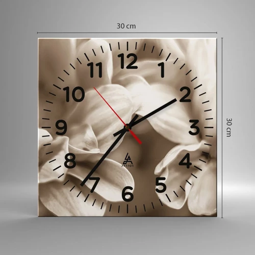 Wall clock - Clock on glass - Soft as a Smile - 30x30 cm