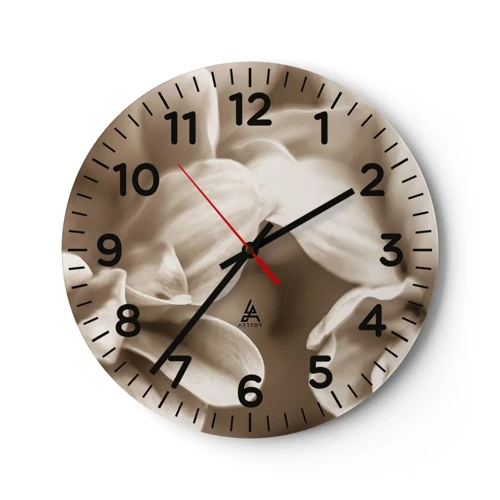 Wall clock - Clock on glass - Soft as a Smile - 30x30 cm