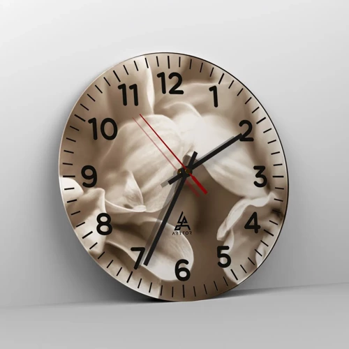 Wall clock - Clock on glass - Soft as a Smile - 30x30 cm