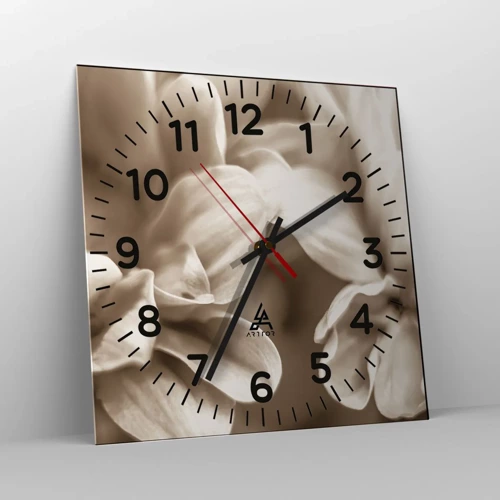 Wall clock - Clock on glass - Soft as a Smile - 40x40 cm