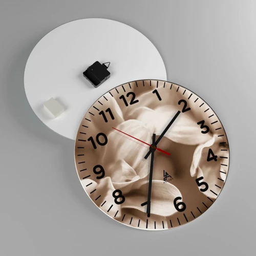 Wall clock - Clock on glass - Soft as a Smile - 40x40 cm