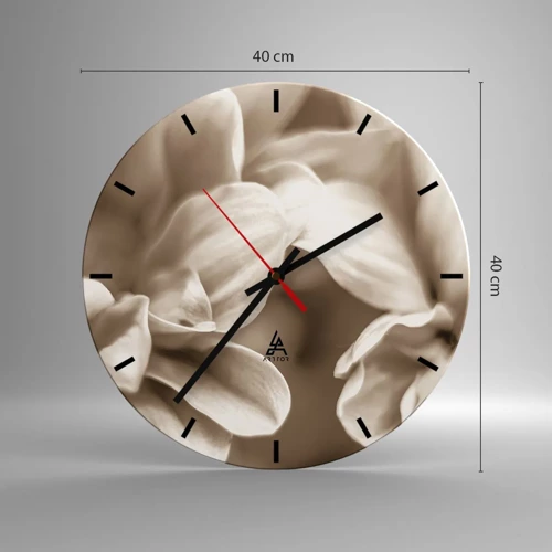 Wall clock - Clock on glass - Soft as a Smile - 40x40 cm