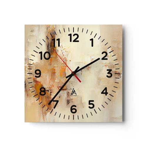 Wall clock - Clock on glass - Soul of Amber - 30x30 cm