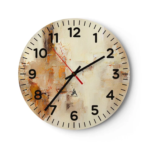 Wall clock - Clock on glass - Soul of Amber - 40x40 cm