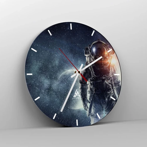 Wall clock - Clock on glass - Space Adventure - 30x30 cm