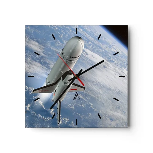 Wall clock - Clock on glass - Space Ascension - 30x30 cm