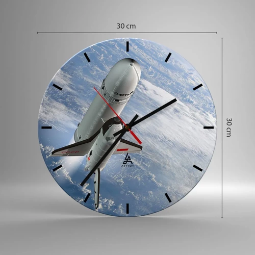 Wall clock - Clock on glass - Space Ascension - 30x30 cm