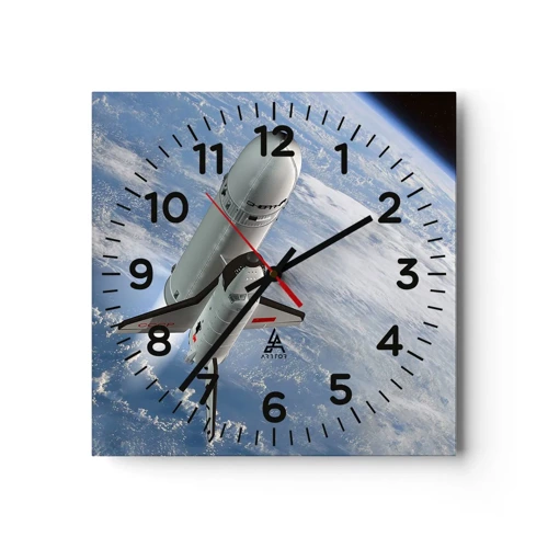 Wall clock - Clock on glass - Space Ascension - 30x30 cm