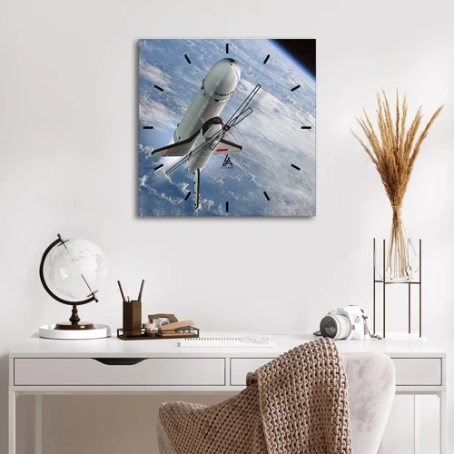 Wall clock - Clock on glass - Space Ascension - 30x30 cm