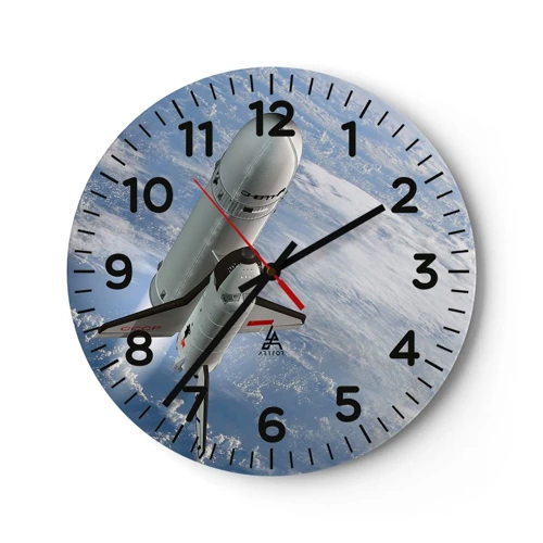 Wall clock - Clock on glass - Space Ascension - 30x30 cm