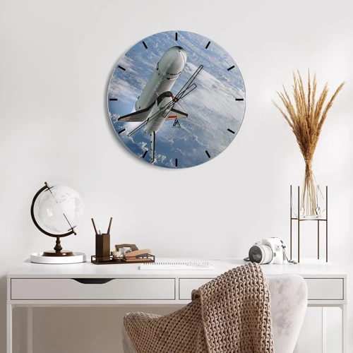 Wall clock - Clock on glass - Space Ascension - 30x30 cm