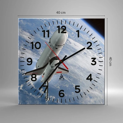 Wall clock - Clock on glass - Space Ascension - 40x40 cm