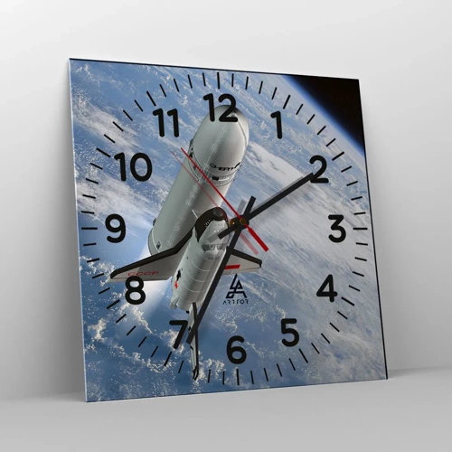 Wall clock - Clock on glass - Space Ascension - 40x40 cm