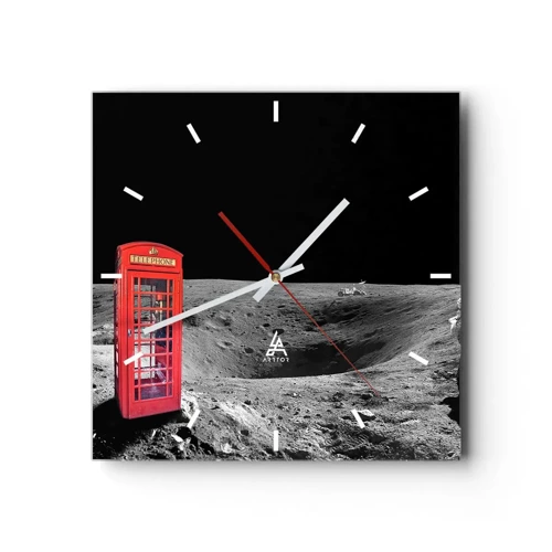 Wall clock - Clock on glass - Space Joke - 30x30 cm