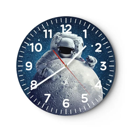 Wall clock - Clock on glass - Space Joker - 40x40 cm