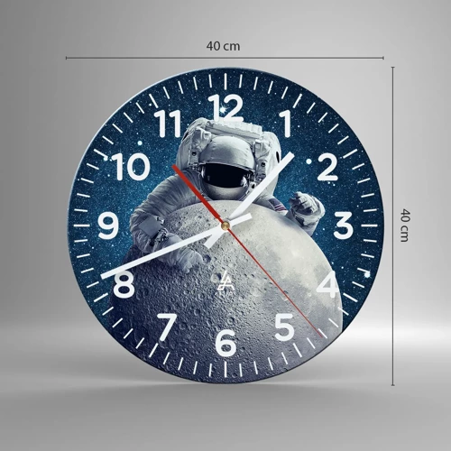 Wall clock - Clock on glass - Space Joker - 40x40 cm