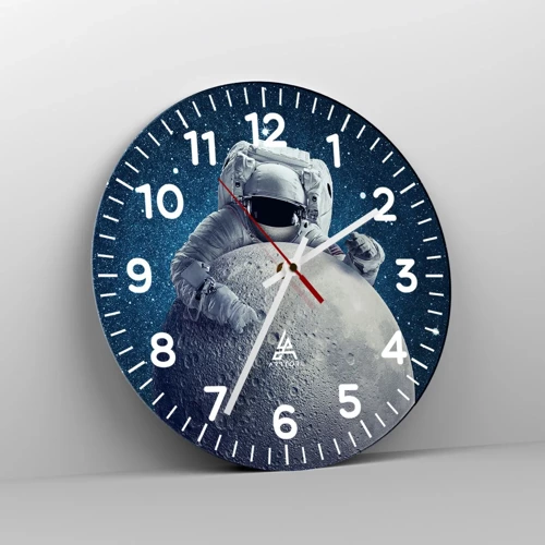 Wall clock - Clock on glass - Space Joker - 40x40 cm