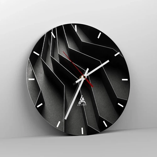 Wall clock - Clock on glass - Spacial Order - 30x30 cm