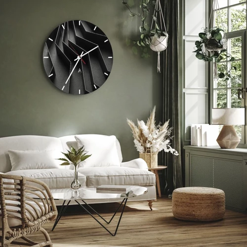 Wall clock - Clock on glass - Spacial Order - 30x30 cm