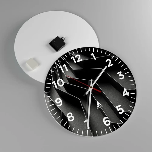 Wall clock - Clock on glass - Spacial Order - 40x40 cm