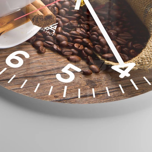 Wall clock - Clock on glass - Spicy Flavour and Aroma - 30x30 cm