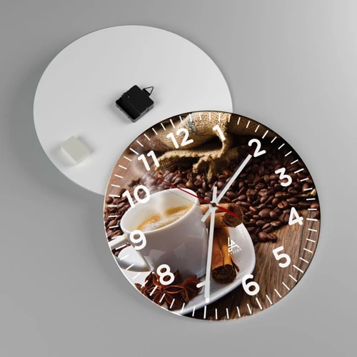 Wall clock - Clock on glass - Spicy Flavour and Aroma - 40x40 cm