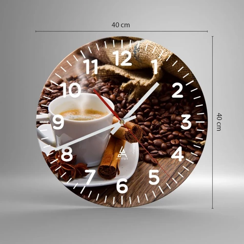 Wall clock - Clock on glass - Spicy Flavour and Aroma - 40x40 cm