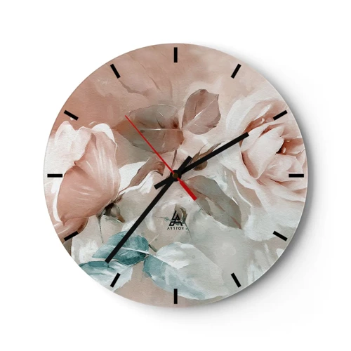 Wall clock - Clock on glass - Spirit of Romaticism - 30x30 cm