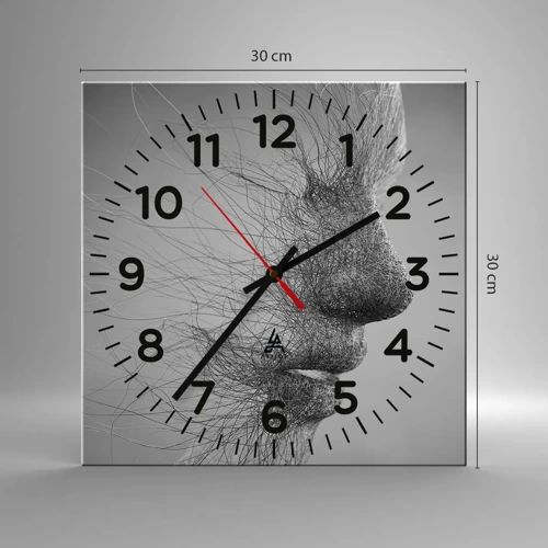 Wall clock - Clock on glass - Spirit of the Wind - 30x30 cm
