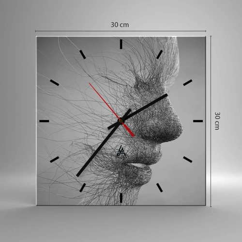 Wall clock - Clock on glass - Spirit of the Wind - 30x30 cm