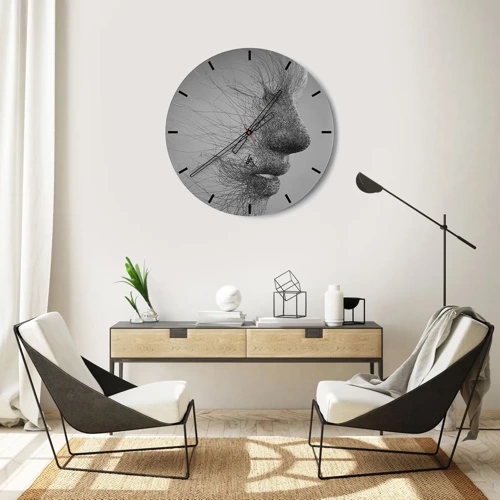 Wall clock - Clock on glass - Spirit of the Wind - 40x40 cm