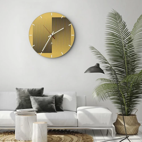 Wall clock - Clock on glass - Square Opposites - 30x30 cm