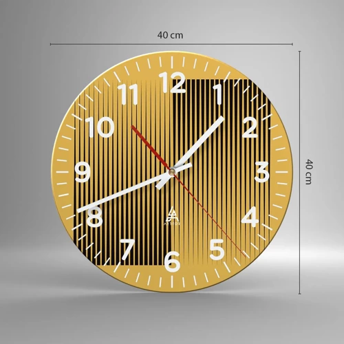 Wall clock - Clock on glass - Square Opposites - 40x40 cm