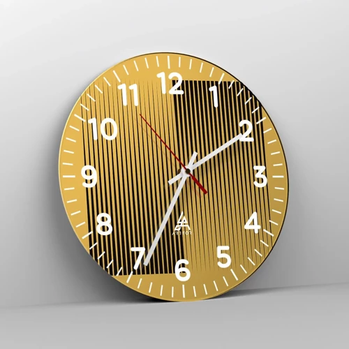 Wall clock - Clock on glass - Square Opposites - 40x40 cm