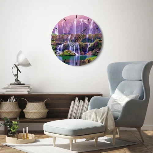 Wall clock - Clock on glass - Stairway to Heaven - 30x30 cm