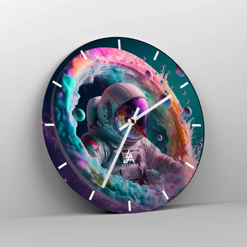 Wall clock - Clock on glass - Star Gate - 30x30 cm