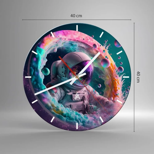 Wall clock - Clock on glass - Star Gate - 40x40 cm