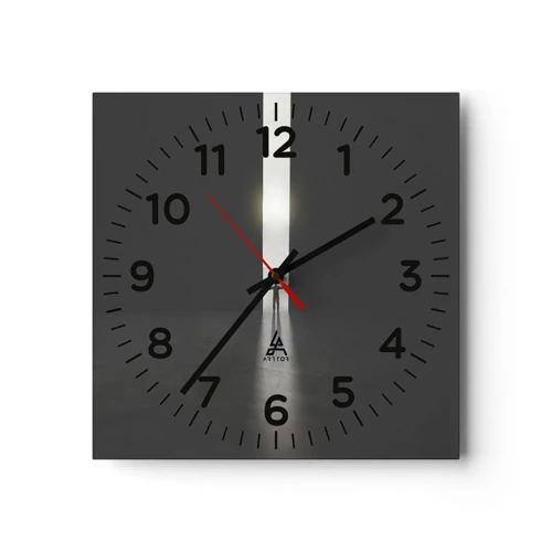 Wall clock - Clock on glass - Step to Bright Future - 30x30 cm