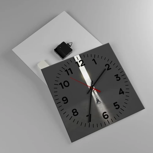 Wall clock - Clock on glass - Step to Bright Future - 30x30 cm