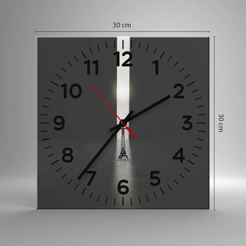 Wall clock - Clock on glass - Step to Bright Future - 30x30 cm